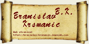 Branislav Krsmanić vizit kartica